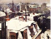Gustave Caillebotte Rooftops in the Snow oil on canvas